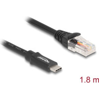 Delock Adapter USB 2.0 Type-C™ male to 1 x Serial RS-232 RJ45 male 1,8 m black