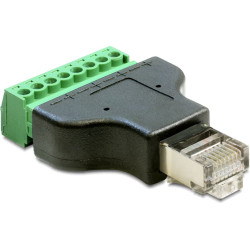 Delock Adapter RJ45 male  Terminal Block 8 pin 2-parts