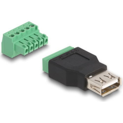 Delock USB 2.0 Type-A female to Terminal Block Adapter 2-part