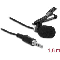 Delock Tie Lavalier Microphone Omnidirectional with Clip 3.5 mm stereo jack male 3 pin + Adapter Cable for Smartphone and Tablet