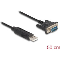 Delock USB 2.0 to serial RS-232 adapter D-Sub 9 male with compact connector housing 50 cm FTDI