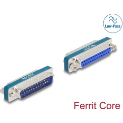 Delock RF/EMI Interference Suppression Filter D-Sub 25 pin male to female with low-pass inductive