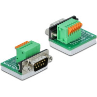 Delock D-Sub 9 male to Terminal Block with Push Button vertical