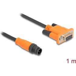 Delock M12 CAN Bus Cable A-coded 5 pin male to D-Sub 9 female 1 m