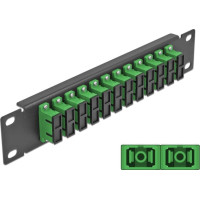 Delock 10″ Fiber Optic Patch Panel 12 Port SC Duplex green 1U black