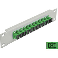 Delock 10″ Fiber Optic Patch Panel 12 Port SC Simplex green 1U grey