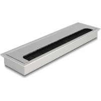 Delock Cable grommet for table mounting with brush 280 x 80 x 28 mm silver
