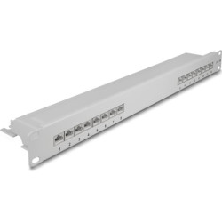 Delock 19″ Patch Panel 16 port Cat.6A 1U grey