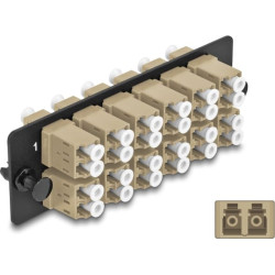 Delock Fiber Optic Adapter Panel LC Duplex OM1 / OM2 12 Port beige