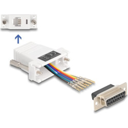 Delock D-Sub 15 pin female to RJ12 female Assembly Kit white