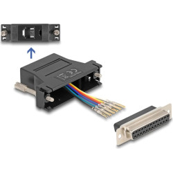 Delock D-Sub 25 pin female to RJ12 female Assembly Kit black