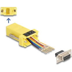 Delock D-Sub 9 pin female to RJ45 female Assembly Kit yellow