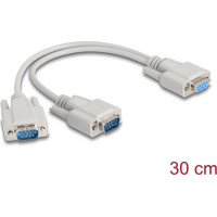 Delock Adapter Y cable D-Sub9 1 x female to 2 x male with screws 30 cm