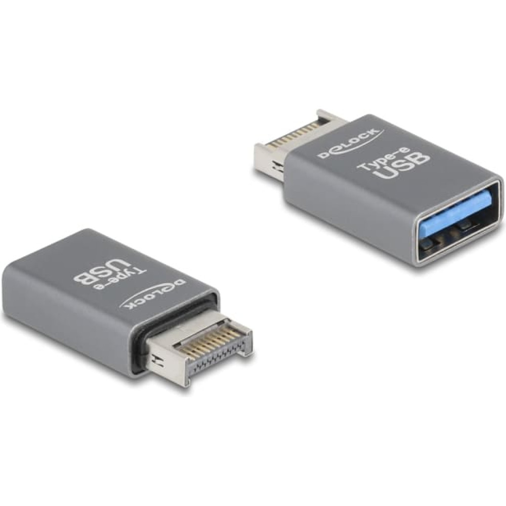 Delock Adapter USB 10 Gbps Type-E Key A male to USB Type-A female metal