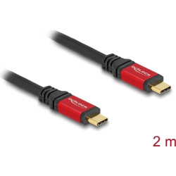 Delock USB 2.0 Cable USB Type-C™ male to male PD 3.1 240 W E-Marker 2 m red metal