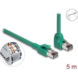 Delock RJ45 Network Cable PROFINET SF/UTP 90° angled 5 m green