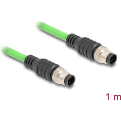 Delock M12 Cable A-coded 8 pin male to male PUR (TPU) 1 m