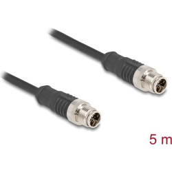 Delock M12 Cable X-coded 8 pin male to male PVC 5 m