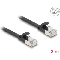 Delock RJ45 Flat Patch Cable plug to plug Cat.6A U/FTP 3 m black