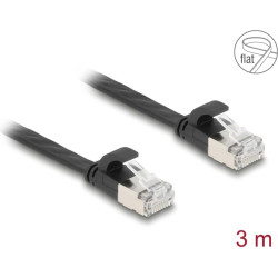 Delock RJ45 Flat Patch Cable plug to plug Cat.6A U/FTP 3 m black