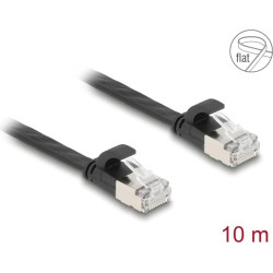 Delock RJ45 Flat Patch Cable plug to plug Cat.6A U/FTP 10 m black