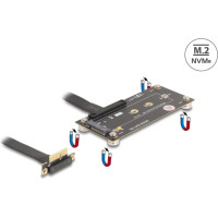 Delock Adapter PCIe 3.0 x1 male 90° angled to M.2 Key M female with cable 10 cm