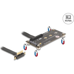 Delock Adapter PCIe 3.0 x1 male 90° angled to M.2 Key M female with cable 10 cm