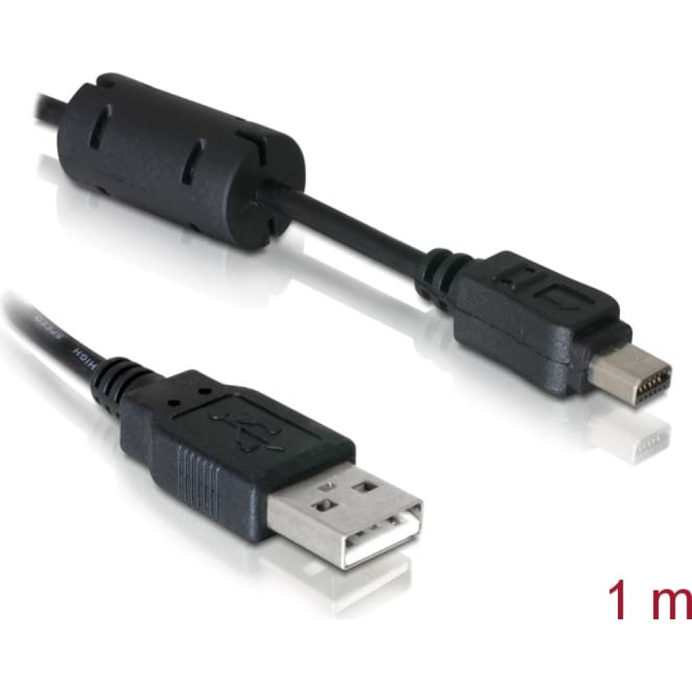 Delock Cable Camera USB-A male to Olympus 12 pin male 1 m