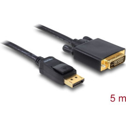 Delock Cable DisplayPort 1.1 male > DVI 24+1 male passive 5 m black