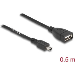 Delock USB 2.0 cable Type-A female to mini USB male 0.5 m