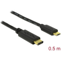 Delock Cable USB Type-C™ 2.0 male > USB 2.0 Type Micro-B male 0.5 m black
