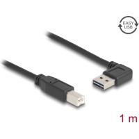 Delock Cable EASY-USB 2.0 Type-A male angled left / right > USB 2.0 Type-B male 1 m