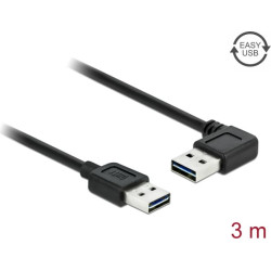 Delock Cable EASY-USB 2.0 Type-A male > EASY-USB 2.0 Type-A male angled left / right 3 m