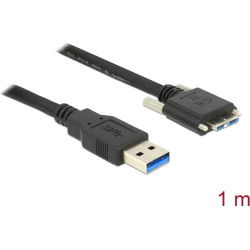 Delock Cable USB 3.0 type A male > USB 3.0 type Micro-B male with screws 1 m