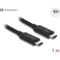 Delock Thunderbolt™ 3 (20 Gb/s) USB-C™ cable male > male passive 1.0 m 5 A black