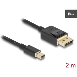 Delock Mini DisplayPort to DisplayPort cable 8K 60 Hz 2 m DP 8K certified