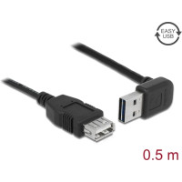 Delock Extension cable EASY-USB 2.0 Type-A male angled up / down > USB 2.0 Type-A female black 0,5 m