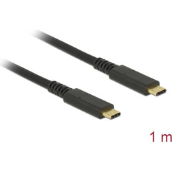 Delock USB 10 Gbps Cable USB Type-C™ male to male PD 3.0 60 W E-Marker 1 m coaxial