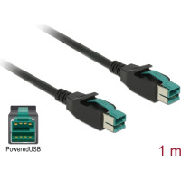 Delock PoweredUSB cable male 12 V > PoweredUSB male 12 V 1 m for POS printers and terminals