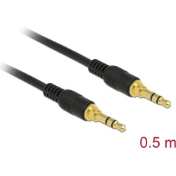 Delock Stereo Jack Cable 3.5 mm 3 pin male > male 0.5 m black