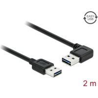 Delock Cable EASY-USB 2.0 Type-A male > EASY-USB 2.0 Type-A male angled left / right 2 m