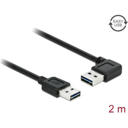 Delock Cable EASY-USB 2.0 Type-A male > EASY-USB 2.0 Type-A male angled left / right 2 m