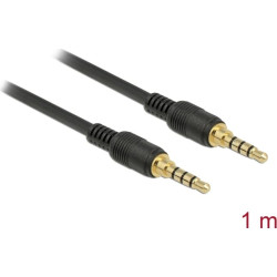 Delock Stereo Jack Cable 3.5 mm 4 pin male > male 1 m black