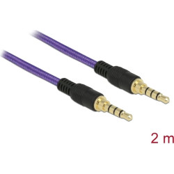 Delock Klinkenkabel 3,5 mm 4 Pin Stecker > Stecker 2 m violett