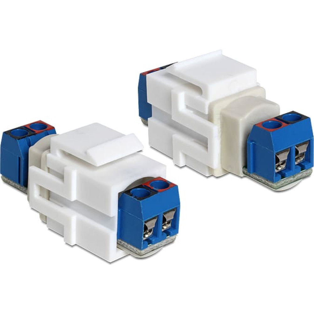 Delock Keystone Module 2 pin terminalblock > terminalblock white