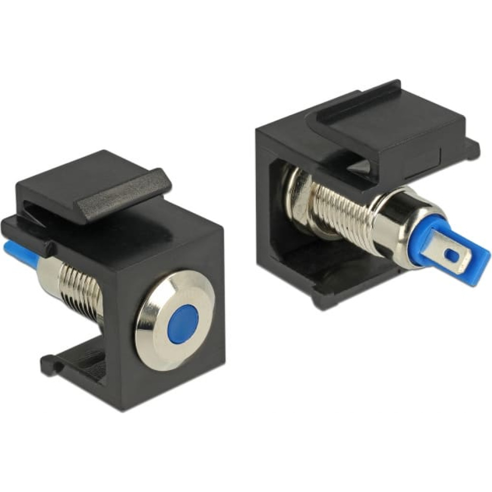 Delock Keystone LED blue 6 V flat, black