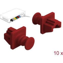 Delock Dust Cover for RJ45 jack 10 pieces red
