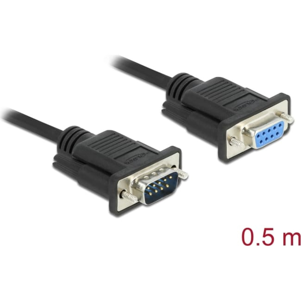 Delock Serial Cable RS-232 Sub-D9 male to female 0.5 m