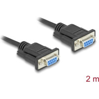Delock RS-232 Cable Serial D-Sub9 female to female with narrow plug housing 2 m