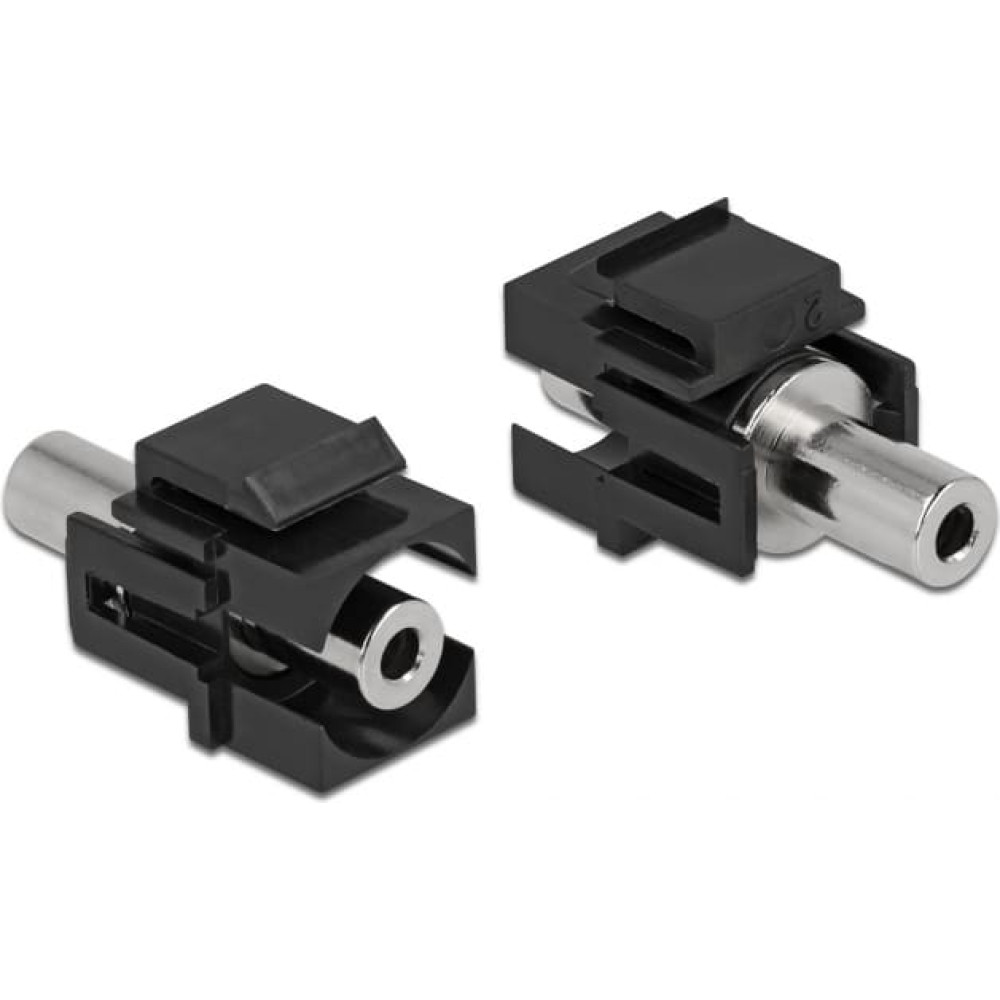 Delock Keystone Module stereo jack female 3.5 mm 3 pin to stereo jack female 3.5 mm 3 pin black